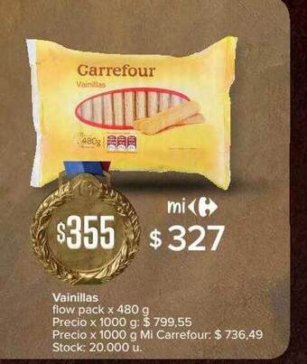 Carrefour Vainillas Flow Pack oferta