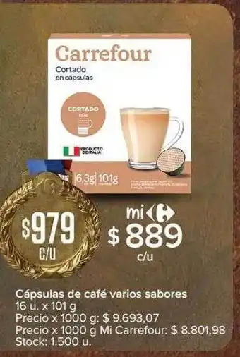 Carrefour Cápsulas De Café Varios Sabores oferta