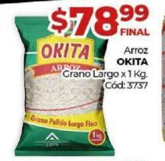 Diarco Okita Arroz Grano Largo x 1 kg oferta