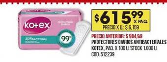 Coto Protectores Diarios Antibacteriales Kotex oferta