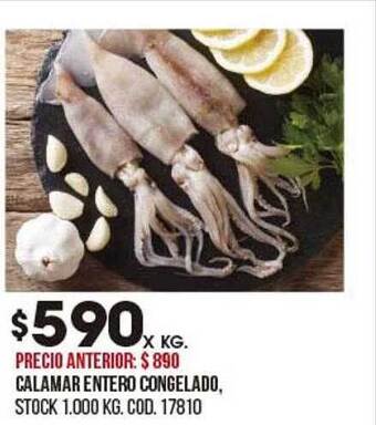 Coto Calamar Entero Congelado oferta