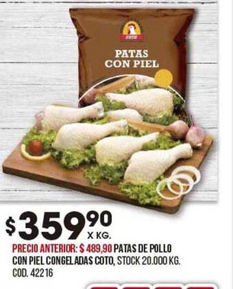Coto Patas De Pollo Con Piel Congeladas Coto oferta