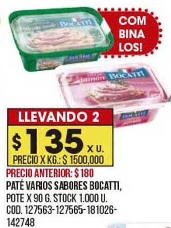 Coto Paté Varios Sabores Bocatti oferta