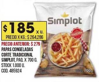 Coto Papas Congeladas Corte Tradicional Simplot oferta