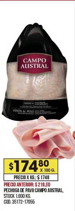 Coto Pechuga De Pavo Campo Austral oferta