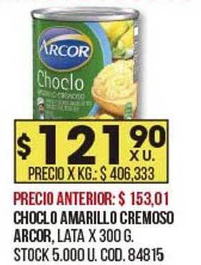 Coto Choclo Amarillo Cremoso Arcor oferta