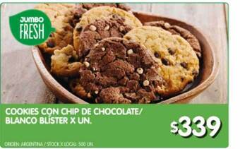 Jumbo Cookies Con Chip De Chocolate Blanco Blister oferta