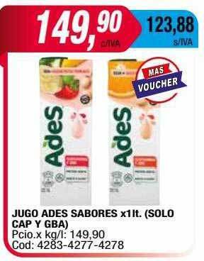 Maxiconsumo Jugo Ades Sabores oferta