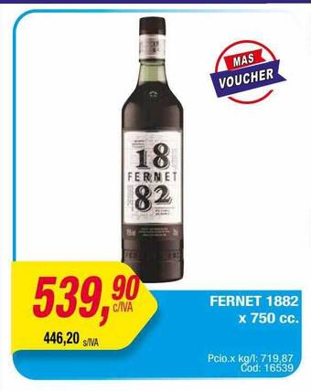 Maxiconsumo Fernet 1882 oferta