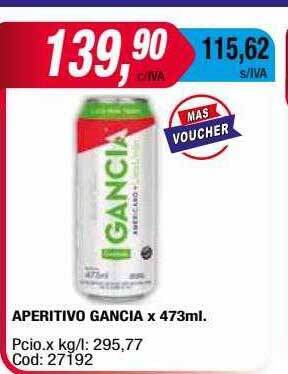 Maxiconsumo Aperitivo Gancia oferta