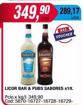 Maxiconsumo Licor Bar & Pubs Sabores oferta