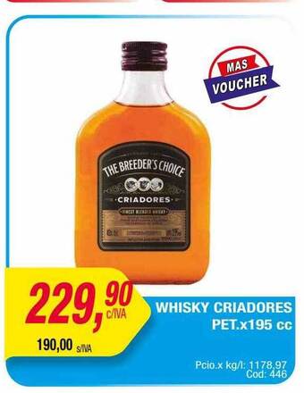 Maxiconsumo Whisky Criadores Pet oferta