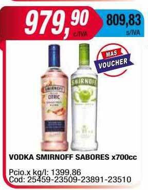 Maxiconsumo Vodka Smirnoff Sabores oferta