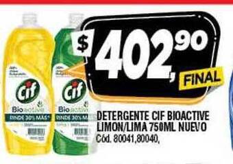 Supermercados Yaguar Detergente Cif Bioactive Limon Lima oferta