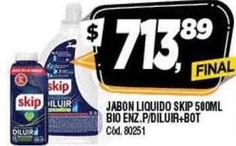 Supermercados Yaguar Jabon Liquido Skip Bio Enz P Diluir+bot oferta