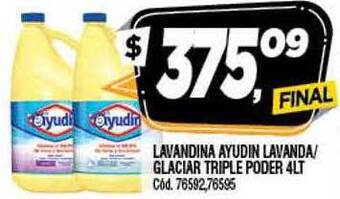 Supermercados Yaguar Lavandina Ayudin Lavanda Glaciar Triple Poder oferta