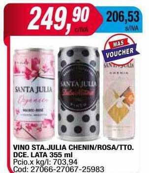 Maxiconsumo Vino Sta Julia Chenin Rosa Tto Dce Lata oferta