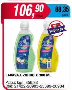 Maxiconsumo Lavavaj Zorro oferta
