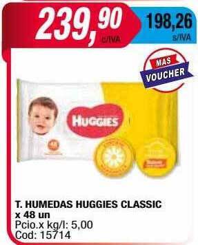 Maxiconsumo T Humedas Huggies Classic oferta