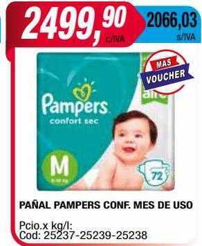 Maxiconsumo Pañal Pampers Conf Mes De Uso oferta