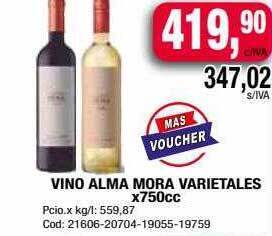 Maxiconsumo Vino Alma Mora Varietales oferta