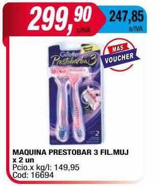 Maxiconsumo Maquina Prestobar 3 Fil Muj oferta