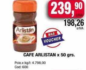 Maxiconsumo Cafe Arlistan oferta