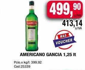 Maxiconsumo Americano Gancia oferta