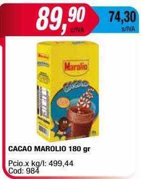Maxiconsumo Cacao Marolio oferta