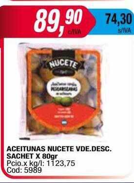 Maxiconsumo Aceitunas Nucete Vde Desc Sachet oferta