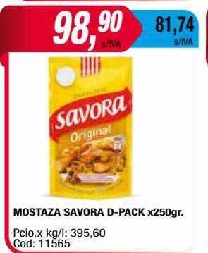 Maxiconsumo Mostaza Savora D-pack oferta