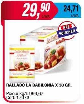 Maxiconsumo Rallado La Babilonia oferta