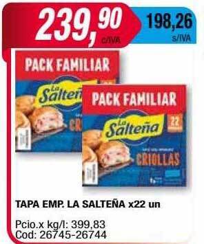 Maxiconsumo Tapa Emp La Salteña oferta