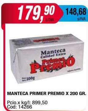 Maxiconsumo Manteca Primer Premio oferta