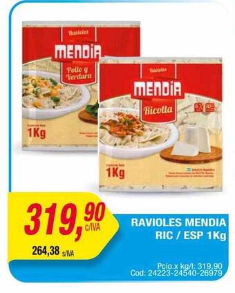 Maxiconsumo Ravioles Mendia Ric Esp oferta