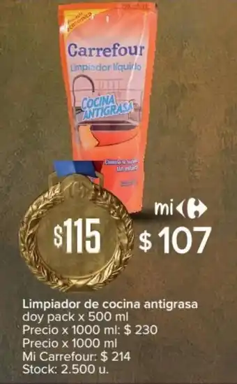 Carrefour Market Carrefour Limpiador de cocina antigrasa doy pack x 500 ml oferta