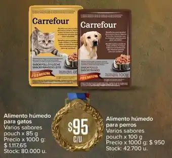 Carrefour Market Carrefour Alimento húmedo para gatos varios sabores pouch x 100 g oferta
