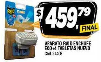 Supermercados Yaguar Aparato Raid Enchufe Eco+4 Tabletas Nuevo oferta