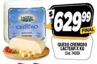 Supermercados Yaguar Queso Cremoso Lactear oferta