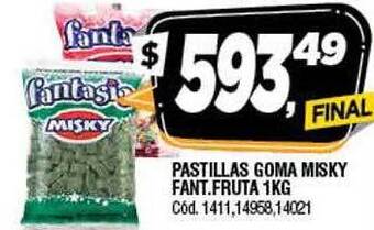 Supermercados Yaguar Pastillas Goma Misky Fant Fruta oferta