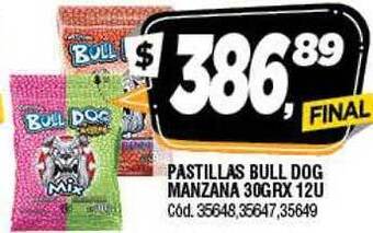 Supermercados Yaguar Pastillas Bull Dog Manzana oferta