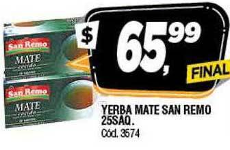 Supermercados Yaguar Yerba Mate San Remo oferta