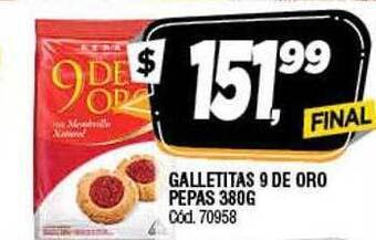 Supermercados Yaguar Galletitas 9 De Oro Pepas oferta