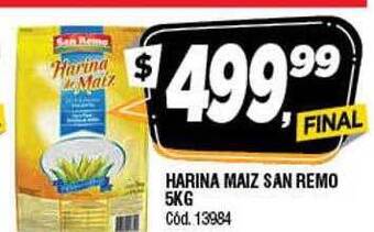 Supermercados Yaguar Harina Maiz San Remo oferta