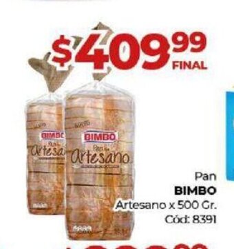 Diarco Bimbo Pan Artesano x 500 Gr. oferta