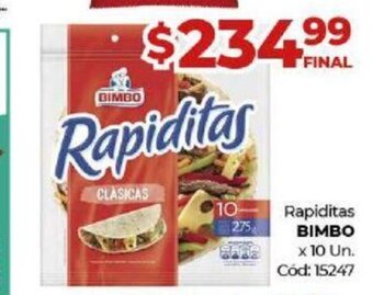 Diarco Bimbo Rapiditas x 10 Un. oferta