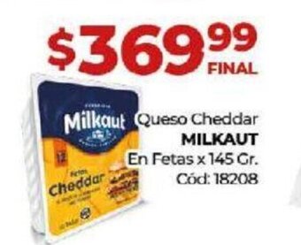 Diarco Milkaut Queso Cheddar En Fetas x 145 Gr. oferta