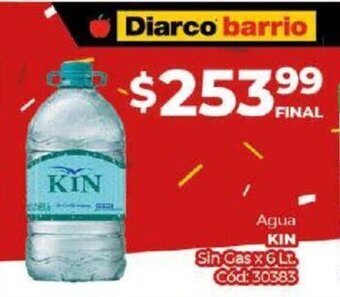 Diarco Kin Agua Sin Gas x 6 Lt. oferta
