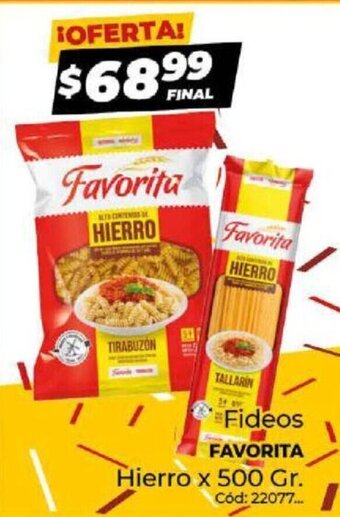 Diarco Favorita Fideos Hierro x 500 Gr. oferta