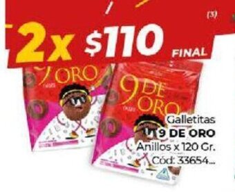 Diarco 9 De Oro Galletitas Anillos x 120 Gr. oferta